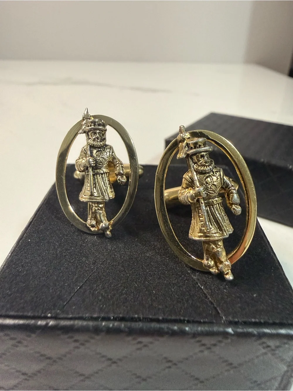 Gold Tone Figure Cufflinks